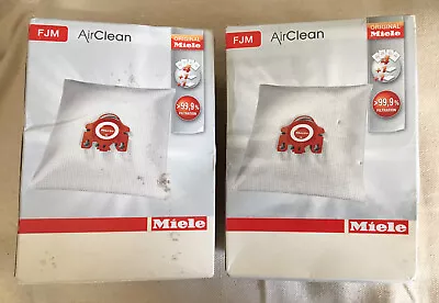 2 Boxes MIELE FJM AirClean Efficiency Dust Bag Vacuum Cleaner 8 Bags + 4 Filters • £26.56