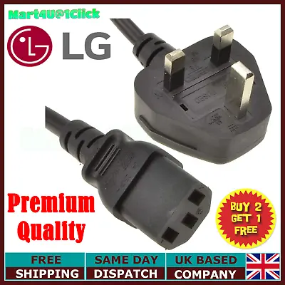 £7.99 • Buy LG 42PJ350 42  Inch LED LCD TV Television AC Power Cable Lead Cord UK Mains For