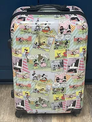 Unique Disney Parks Comic Strip Mickey Mouse & Minnie Hardshell Suitcase 27 X18  • $75