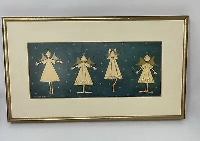 Warren Kimble Folk Art Print Dancing Angels Ballet Framed • $28.99