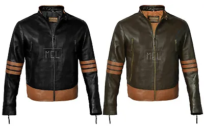 £69.02 • Buy X-Men Wolverine Origins Bomber Style Brown Real Leather Jacket Size XS To 3XL