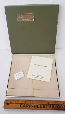 2 Vintage Unused Constance Leiter Napkins Original Box Hand Hemstitched Madeira • $49.99