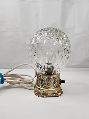 Vintage I.W.Rice & Co Portable Lamp Etched Glass Globe Portable Lamp Etched Lamp • $129.99