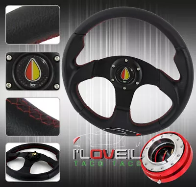 320mm Interior Dress Up Steering Wheel W/ 1.5  Thin Quick Release & Horn Button • $50.99