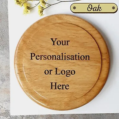 Large Design Your Own Personalised Coaster Various Timbers Any Word Logo • £6.83