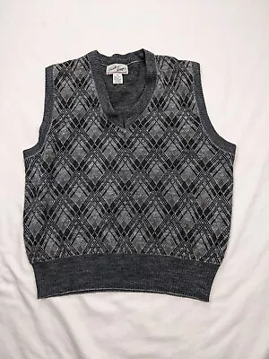 Tommy Hilfiger Sweater Vest Mens XL Gray Knit Argyle Preppy V Neck • $16.94