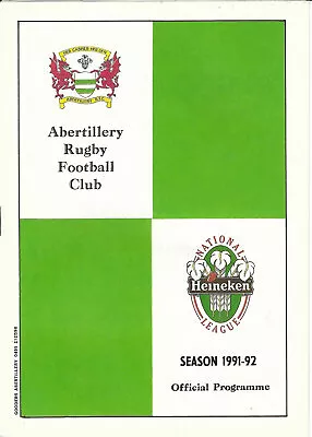 Abertillery v Ebbw Vale 9 May 1992 At The Park Abertillery  RUGBY PROGRAMME • £4.99