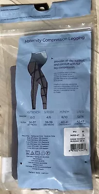 Motherhood COMPRESSION MATERNITY Leggings GRAY Over Belly Support Large New Pkg • $12