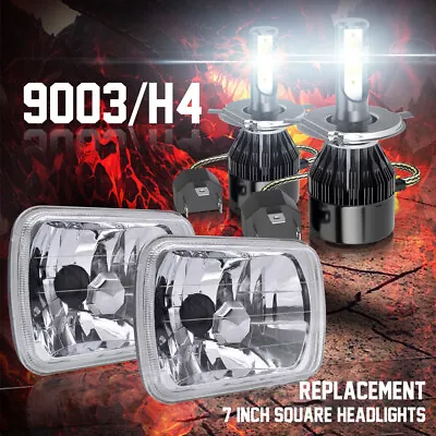 $118.40 • Buy Pair 7x6  5x7'' LED Headlights H4 Hi-Lo For Toyota Hilux 88-97 Pickup 82-1995