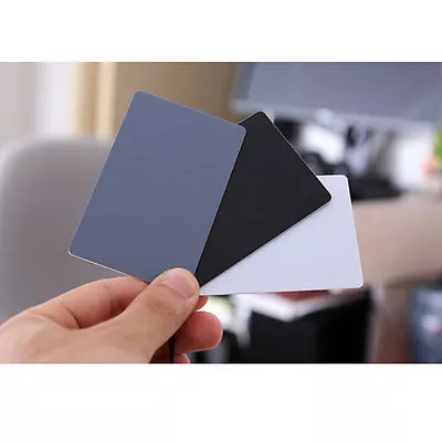 3 In 1 Pocket-Size Digital White Black Grey Balance Cards 18% Gray Card D KY • £4.10