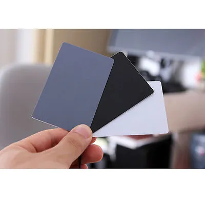 3 In 1 Pocket-Size Digital White Black Grey Balance Cards 18% Gray Card DSUK • £3.44