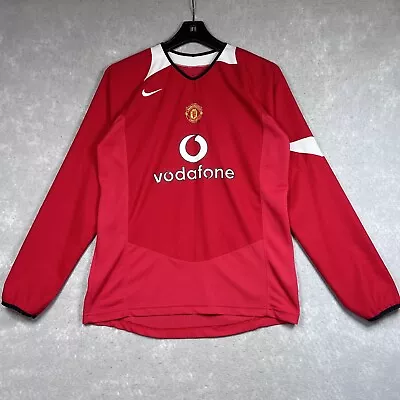 Nike Manchester United 2002 2004 Vodafone Home Soccer Jersey Youth XL Red • $74.80