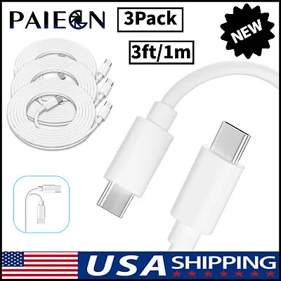 3 Pack 3FT USB-C To USB-C Cable Fast Charge Type C Charging Cord Quick Charger • $7.99