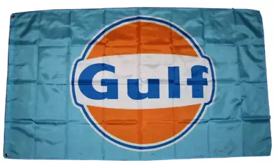 Gulf Oil Sign 3'x5' Flag/banner Shell Exxon Mobil Man Cave Esso Fast Shipping • $14.94