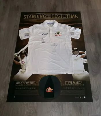 $450 • Buy Ricky Ponting Steve Waugh Hand Signed Limited Standing The Test Of Time Shirt