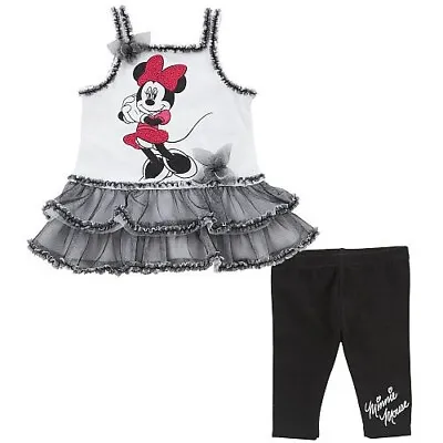 Disney Baby Minnie Mouse 6m 2pc Outfit ~ Fancy Tutu Tank Top + Capri Leggings • $9.95