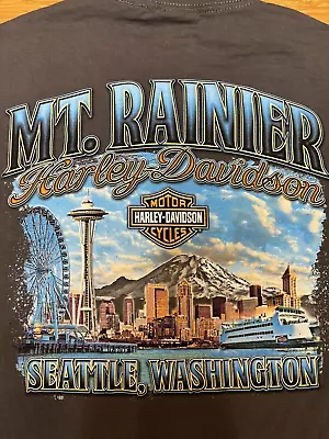 Harley Davidson Mt. Rainier Seattle Washington Motorcycle T-Shirt Men's Size XL • $19.99
