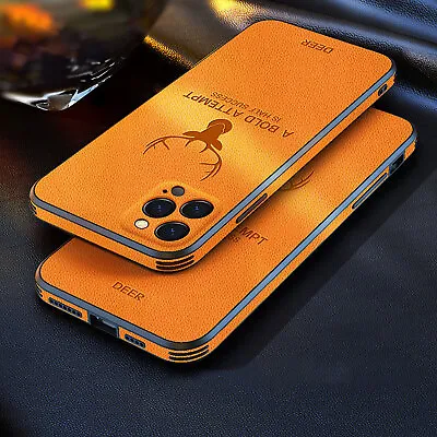 Deer Leather Silicone Phone Case For IPhone 15 14 13 12 Pro Max 11 XR XS 8 Cover • $2.99