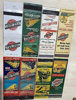 8 Different Vintage Chicago Northwestern Railroad Matchbooks • $39.99