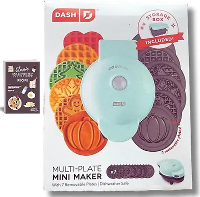 DASH Non-Stick Mini Waffle Maker With 7 Removable Plates/ Storage Container • $57.97
