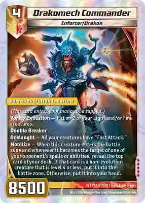 Kaijudo X1 DRAKOMECH COMMANDER Foil Super Rare S7/S10 15VTX - Vortex - 2014 • $20