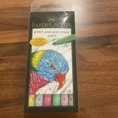 Faber Castell Pitt Artist Brush Pens Pastel Colours Set Of 6 • £6.99