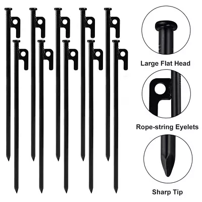 £13.99 • Buy 10X Steel Tent Pegs 12inch Gazebo Marquee Stakes Ground Sand Nail In Heavy Duty