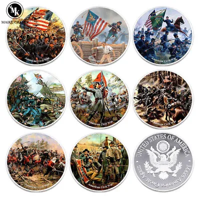 £3.84 • Buy American Civil War Commemorative Coins Metal Gold Plated Silver Coins Collection