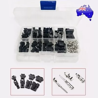 200pcs Dupont Wire Connectors JST-2.54mm 2/3/4/5 Pin Terminal Socket Jumper Kit • $8.54