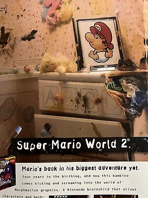 1995 Super Mario World 2 Poster/Print Ad 42x27cm SNES Official Art Photo NEX10 • $26