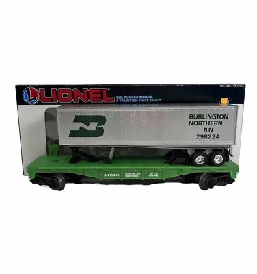 Lionel O Scale Train Brand New 6-16308 Burlington Northern Flat Car With Trailer • $47.77