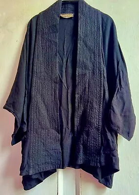 Stunning *HAMPSTEAD BAZAAR* Black Batwing Cotton Mix Kimono Jacket Coat Plus • £75