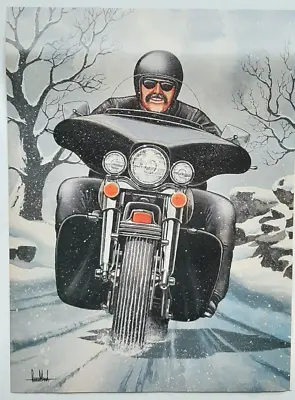 Vintage David Mann Motorcycle Poster Original Easy Rider Excellent - In The Snow • $8.99