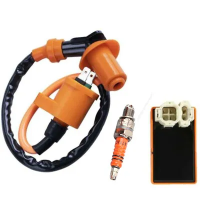 Fits Chinese GY6 50cc-150cc ATV Moped Racing CDI Box Ignition Coil Spark Plug • $31.19