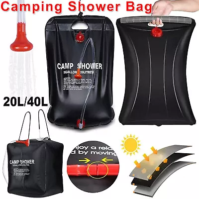 Camp Shower Bag Solar Heat Water Pipe Portable Camping Hiking Travel Outdoor AU • $25.49