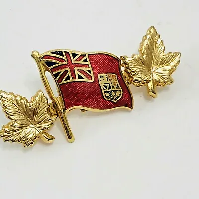 Union Jack British Flag Enamel Pin Maple Leaf Tie Bar  • £17.36