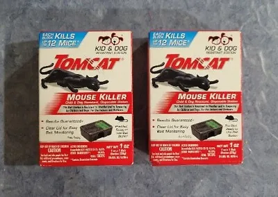 2x Tomcat Mouse Killer Child & Dog Resistant Stations Two 1 Oz Baits • $8.49