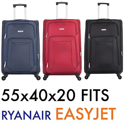 Cabin Bag Hand Luggage 4 Wheel Suitcase Ryanair Easyjet 55x40x20 56x45x25 Case • £37.99
