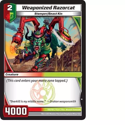 Kaijudo X3 WEAPONIZED RAZORCAT Common #110/110 7CLA (Playset) Clash Duel Masters • $1.01