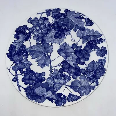 Quadrifoglio Ceramica Blue Leaves Grapevines Salad Dessert Bread Plate Italy 8” • $9.50
