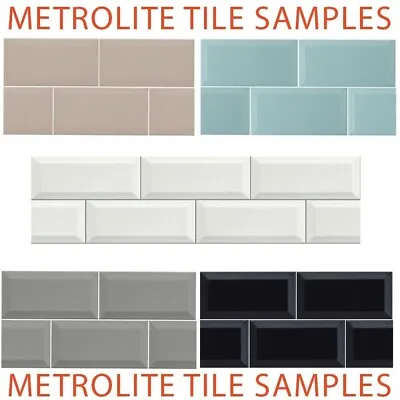 £1.09 • Buy Metrolite Bevelled Edge Brick Effect Tile Samples Ceramic Wall Tiles