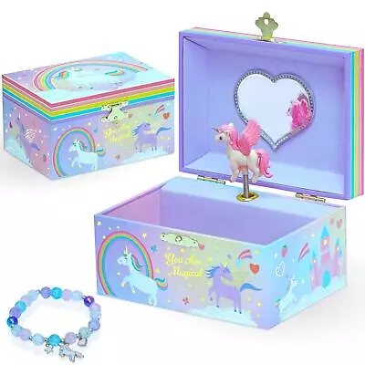 Style Girlz Unicorn Musical Jewellery Box For Girls With Charm Bracelet • £11.99