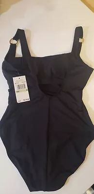 MSRP $114 Michael Kors Logo Ring U-Neck One-Piece Black • $35