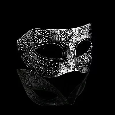 Mens Masquerade Mask Roman SWIRL Face Mask Venetian Masks For Fancy Dress Ball • £6.99