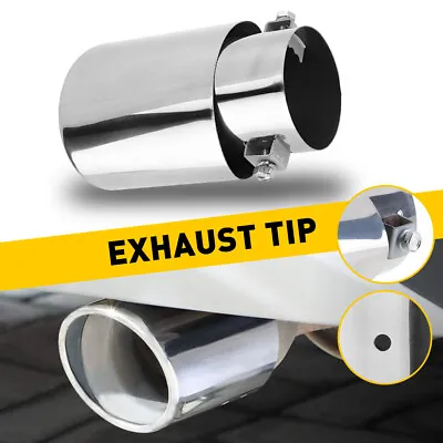 Car Exhaust Pipe Tip Chrome Rear Tail Throat Muffler Stright Round Accessories • $11.99