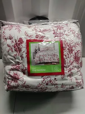 Martha Stewart Holiday Collection Winter Floral Flannel Comforter King • $119.99