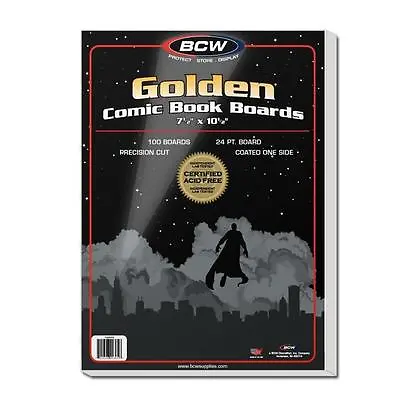 1 Pack Of 100 BCW Golden Age 7 1/2  Comic Book Storage Backer Boards • $19.88