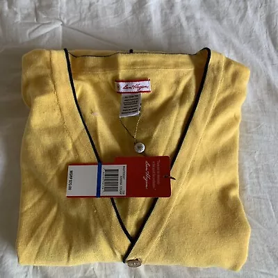 Ben Hogan Cardigan Golf Sweater Yellow Sz XL New Male Cotton Banana Cream • $36.99