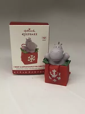 Hallmark I Want A Hippopotamus For Christmas Magic Sound Ornament 2016 Musical • $49.99