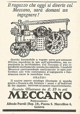Z2460 Meccano - Locomobile IN Steam - Advertising Of 1929 - Vintage Advertising • $7.14